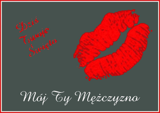 Czerwone usta na czarnym tle